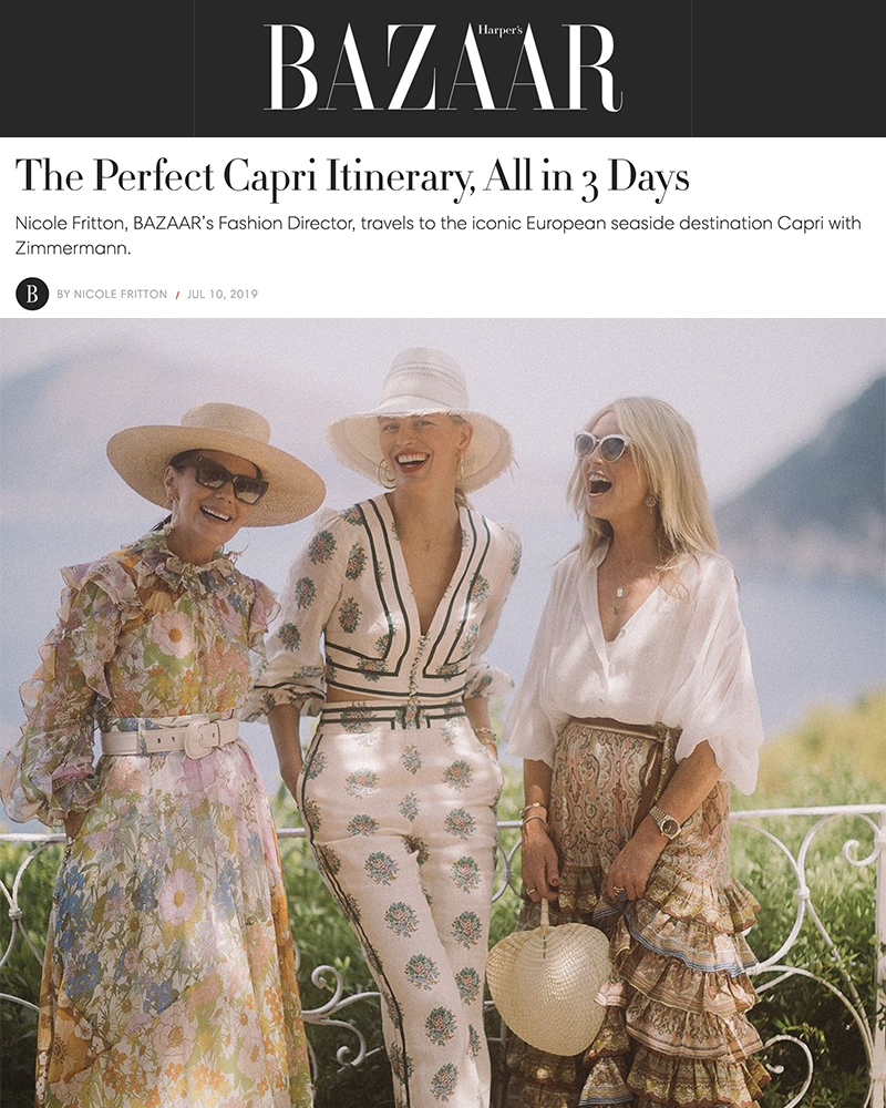The Perfect Capri Itinerary — Harper's Bazaar, Sugokuii Events